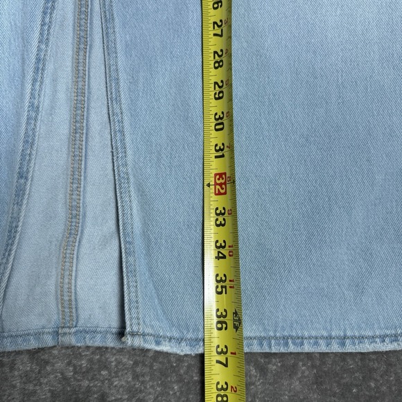Old Navy Skirt Women's 22 Blue Denim Column Slit Maria Light Wash Modest Mom - Picture 6 of 9